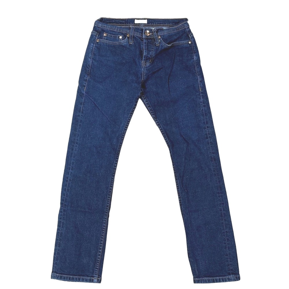 The Unbranded Brand Selvedge Jeans Mens 28x28 Blue Button Fly Tapered 11oz UB222